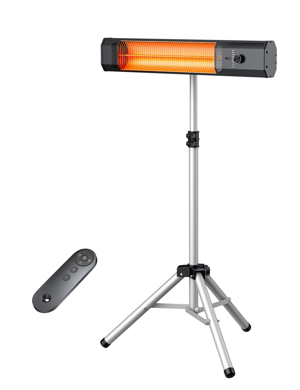 Photo 1 of ***BROKEN, SOLD FOR PARTS*** ***MISSING TRIPOD STAND*** Outdoor Patio Heater w/Remote, Infrared Electric Heater with Tripod, 68''Adjustable Height, 1500W,IP65 Waterproof, 9H Timer&Child Lock, Tip-Over&Overheat Protection, Super Quiet For Outdoor/Indoor Us