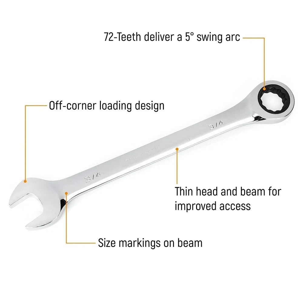 Llaves Fijas con Carraca Juego de Llaves combinadas con Caja de trinquete, 1 Uds., 6-24mm, for reparación de automóviles, Llave de Anillo, Herramientas manuales Llave Carraca(18mm-1pcs)