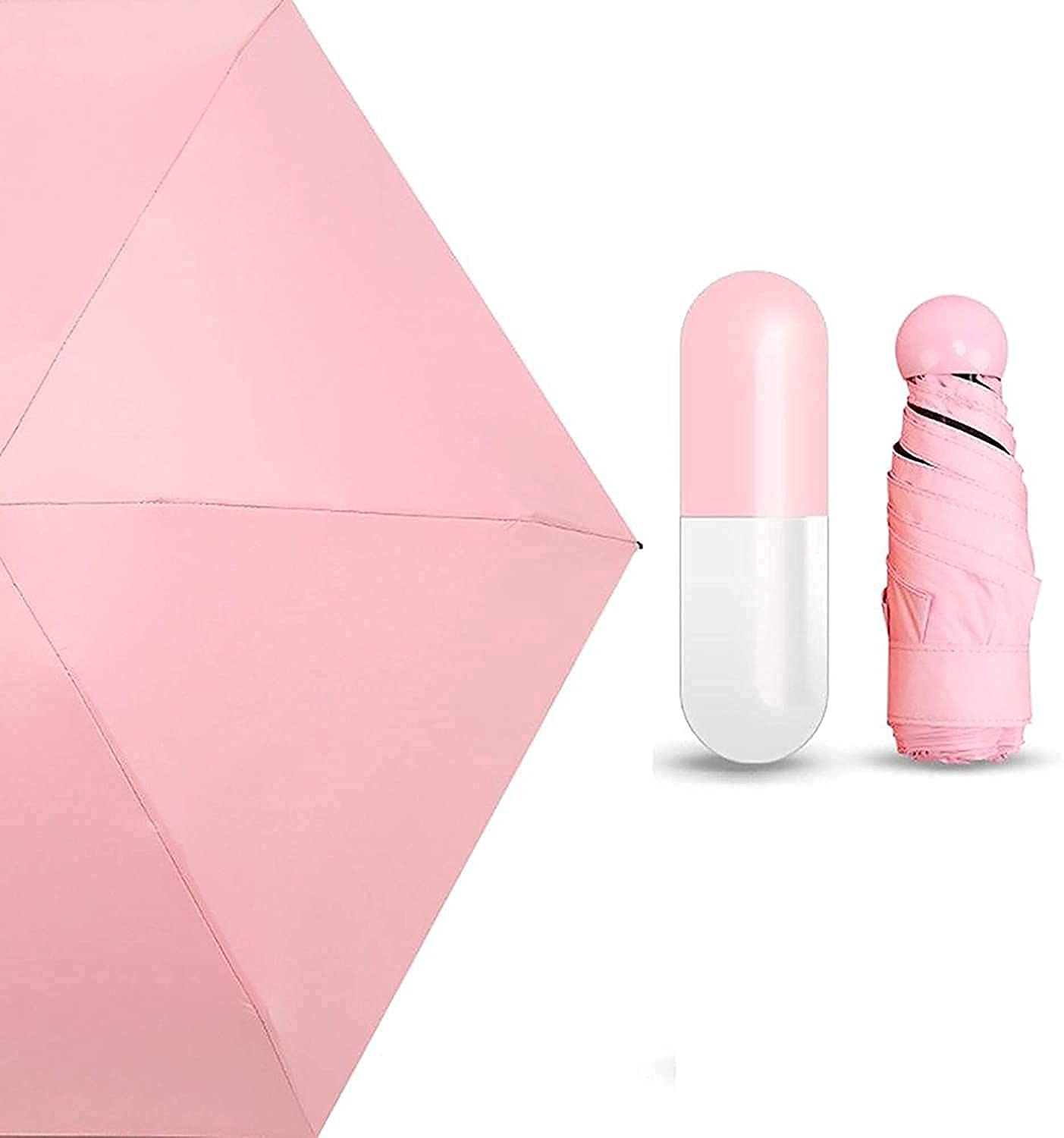Red-Rubby Foldable Mini Cute and Small Capsule Design Umbrella with Capsule Case, Ultra Lightweight Mini Foldable Capsule Umbrella (Multicolor) 2