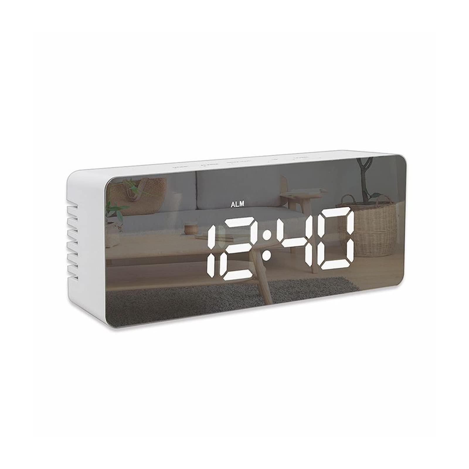 BMKGODN alarm clock， Multifunctional Mirror Desktop Alarm Clock,Digital Display for Home Living Room Office