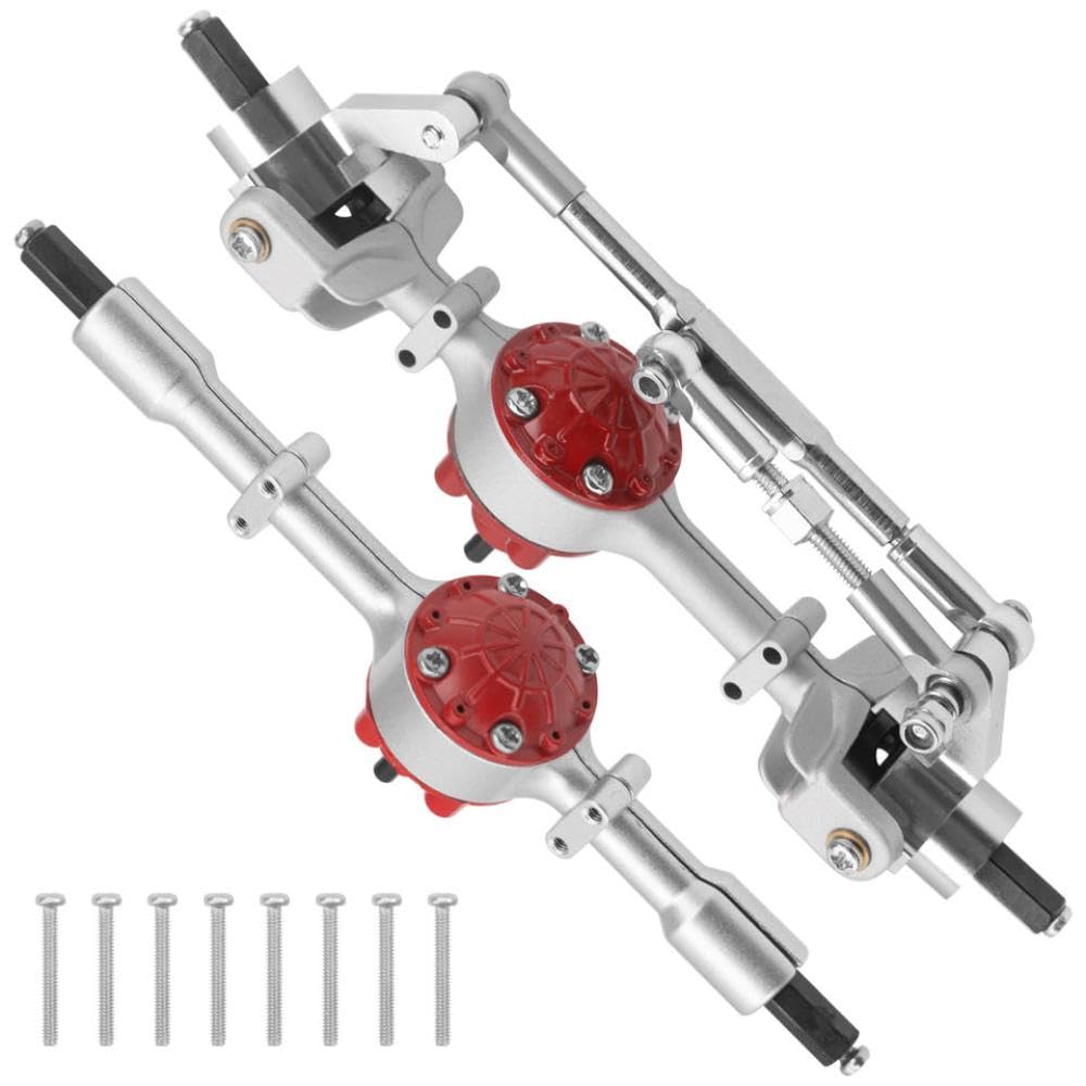 Metal Front and Rear Portal Axle Set Parts Compatible with 1/16 RC Car Models Compatible with C14 C24 C34 C44 B14 B24(Black B)