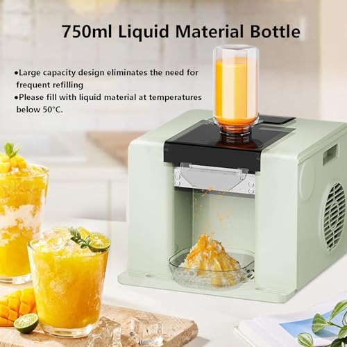 Komercyjna maszyna do lodu kruszonego 280 W, chłodzenie powietrzem, elektryczna maszyna do lodu kruszonego, pojemność butelki 750 ml, czyszczenie jednym dotknięciem, wydajność 60 kg/dzień