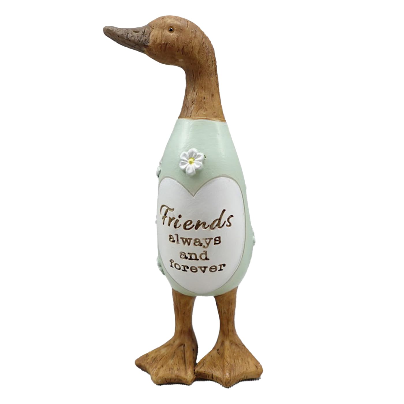 Shudehill Giftware Daisy Message Wooden Duck Ornament Gift - Family, Friends, Auntie, Daughter, Sister, Grandma, Nan or Mum Messages (Friends)