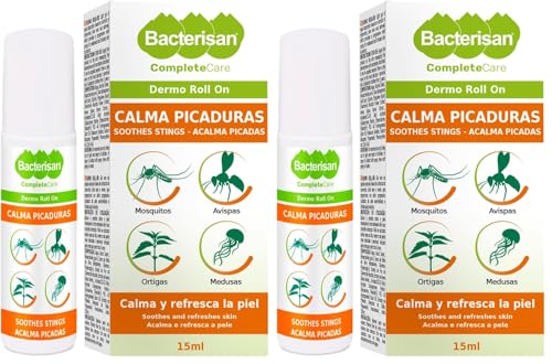 BACTERISAN Dermo Roll On, Calma Picaduras De Insectos, Alivia El Picor Y Calma La Piel, Efecto Refrescante Post-picadura, Apto Para Niños Y Adultos 15 Ml (Paquete de 2)