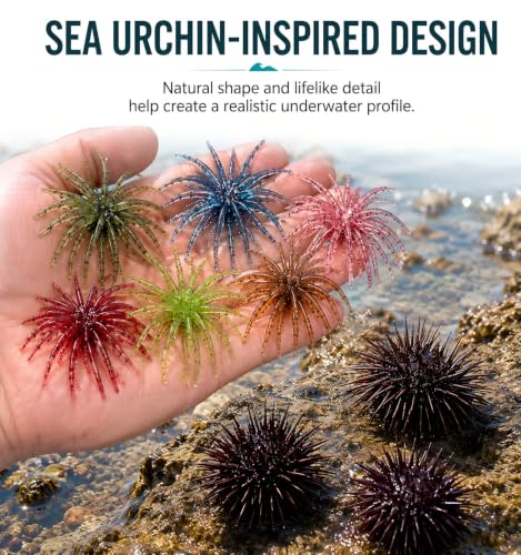 DOHURCH 14PCS Fuzzy Dice Baits for Bass Fishing, Sea Urchin Soft Plastic Fishing Lures, Floating TPE Creature Baits, 3 Sizes for Freshwater - image 7