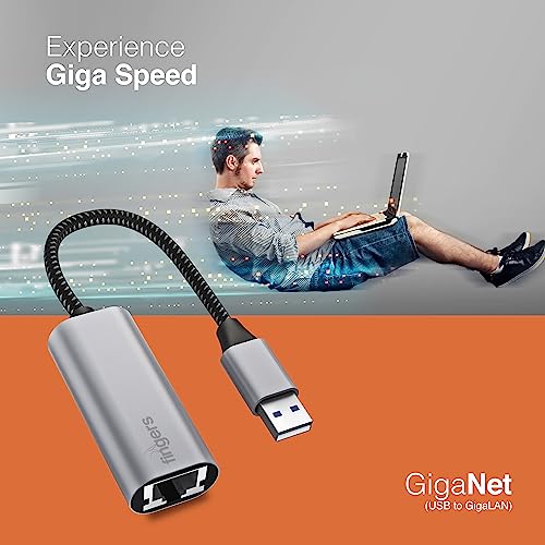 Image of FINGERS GigaNet USB-A to Giga LAN Ethernet Adapter - Super High Speed Data Transfer up to 1 Gbps, Plug-n-Play, Ultra-Portable, Compatible with Windows, macOS, Android, and More