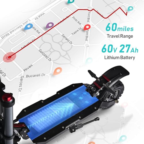60V 38AH/27AH Electric Scooter Adult,6000W Dual Motors Max