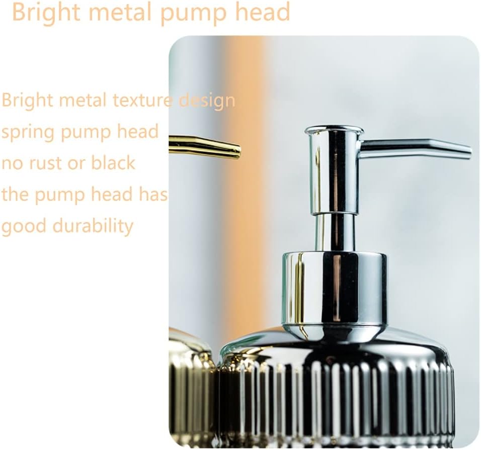 Soap Dispenser Soap Dispenser Electroplating Pump Bottle Ceramic Lotion Dispenser Suitable for Bathroom Accessories and Kitchen Countertops for Kitchen,Bathroom,Office (A)