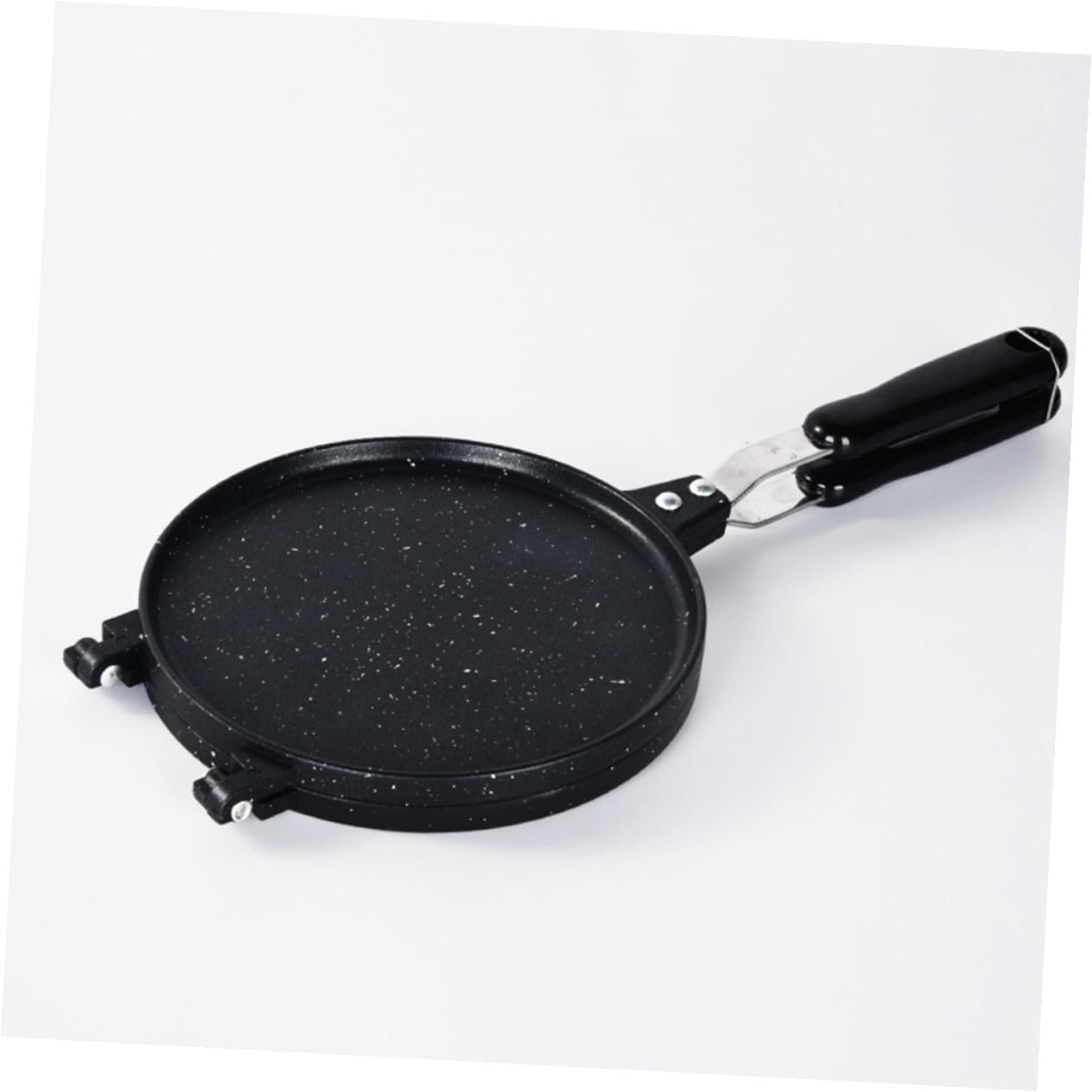 Stampo per Cialde e Roll di Uovo Rotondo Nero in Lega di Alluminio | Antiaderente, Uso Casa e Negozio, Utensile Versatile per Preparazioni da Forno e Lavorazione Dessert