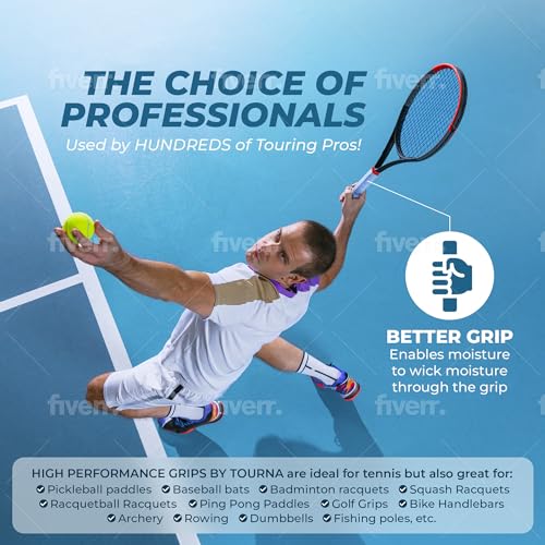 Surgrips absorbants Dry Feel Tourna Tennis bleu durable pour raquette - 4