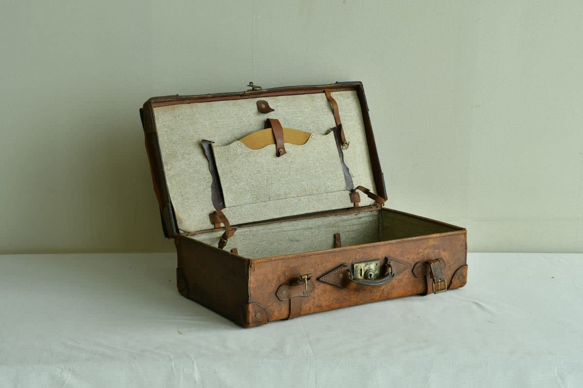 昭和レトロ ヴィンテージ 大きな革トランク 中古品 丈夫なトランク  