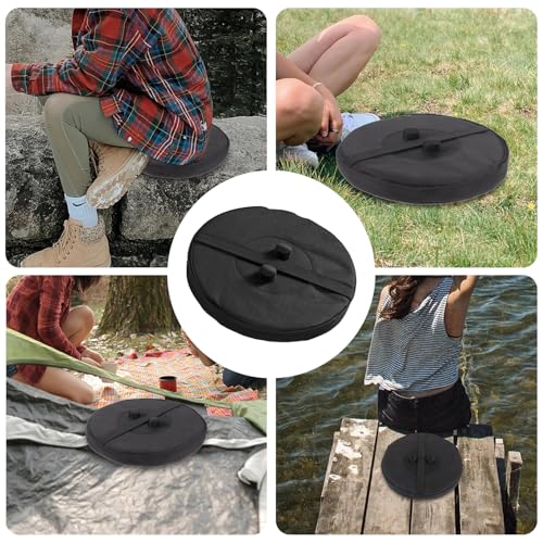 CaiYuanGJ 1 Stück Rundes Kissen Oxford-Stoff, Teleskophocker Kissen, Klapphocker-Stuhlpolster, Tragbar, Elastisches Band, Rund Wasserdicht, für Teleskophocker, Picknicks Im Freien, Camping, Angeln