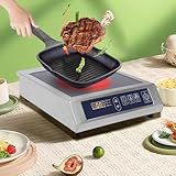 Induktionskochplatte Einzelkochfeld aus Mikrokristallines Glas für Küche, Camping & Wohnmobile, mit Touch Control, 11 Leistungs- & Temperaturstufen (60-270°C), Timer