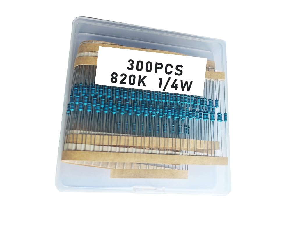 820K 1/4W, 820K 1/4W, 820K ohm, 820K 1/4W, 820Kresistor, 820K ohm resistor, 820K ohm Metal resistor, 820K Metal Film resistors 1/4w(0.25w) 1% tolerance 0.01 MF Metal Film Fixed Resistor 300 pcs