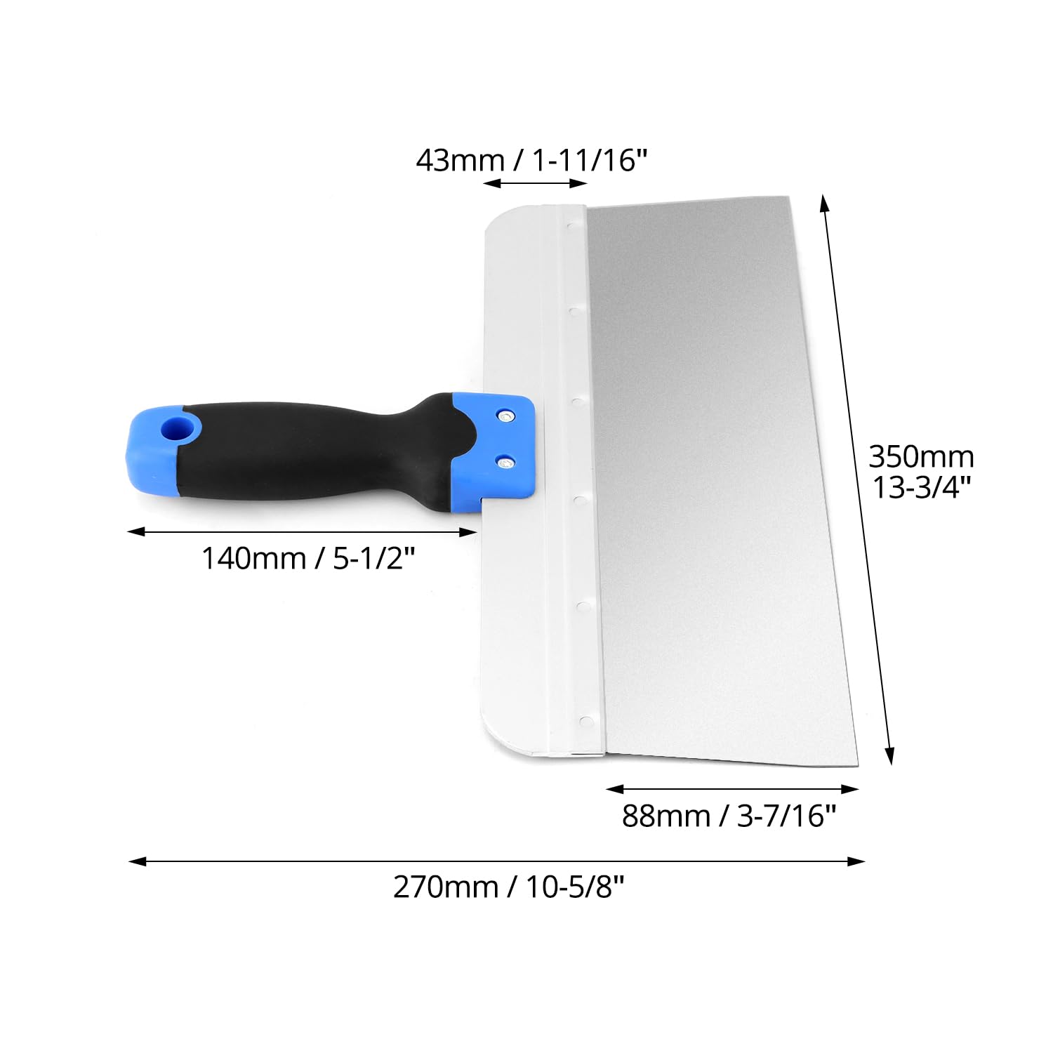 QWORK® 300 mm Espátula de acero inoxidable con mango de plástico, espátula de pintor, espátula de superficie