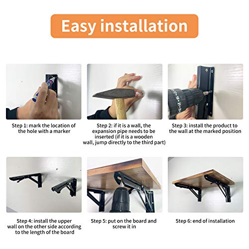 Heavy Duty Folding Shelf Brackets 20 Inch with Screws,Sturdy Metal