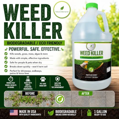 Image of Natural Elements Weed Killer | Pet Safe, Safe Around Children | Natural Herbicide (1 Gallon)