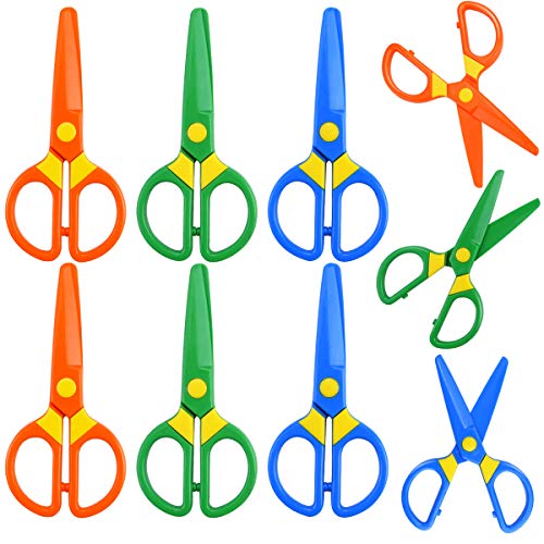 Sc0nni 12pcs Plastic Child-Safe Scissor,Toddlers Training Scissors For Schools And Offices