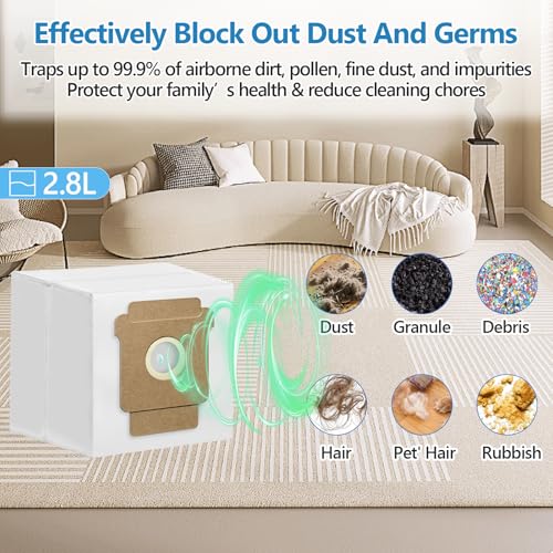 Image of 12 Pack 105 Vacuum Bags Compatible with iRobot Roomba 105 Vac, 104 /105 Combo,Plus 405 /505 Combo,705 Max Vac, Large Capacity Disposable Replacement Bags
