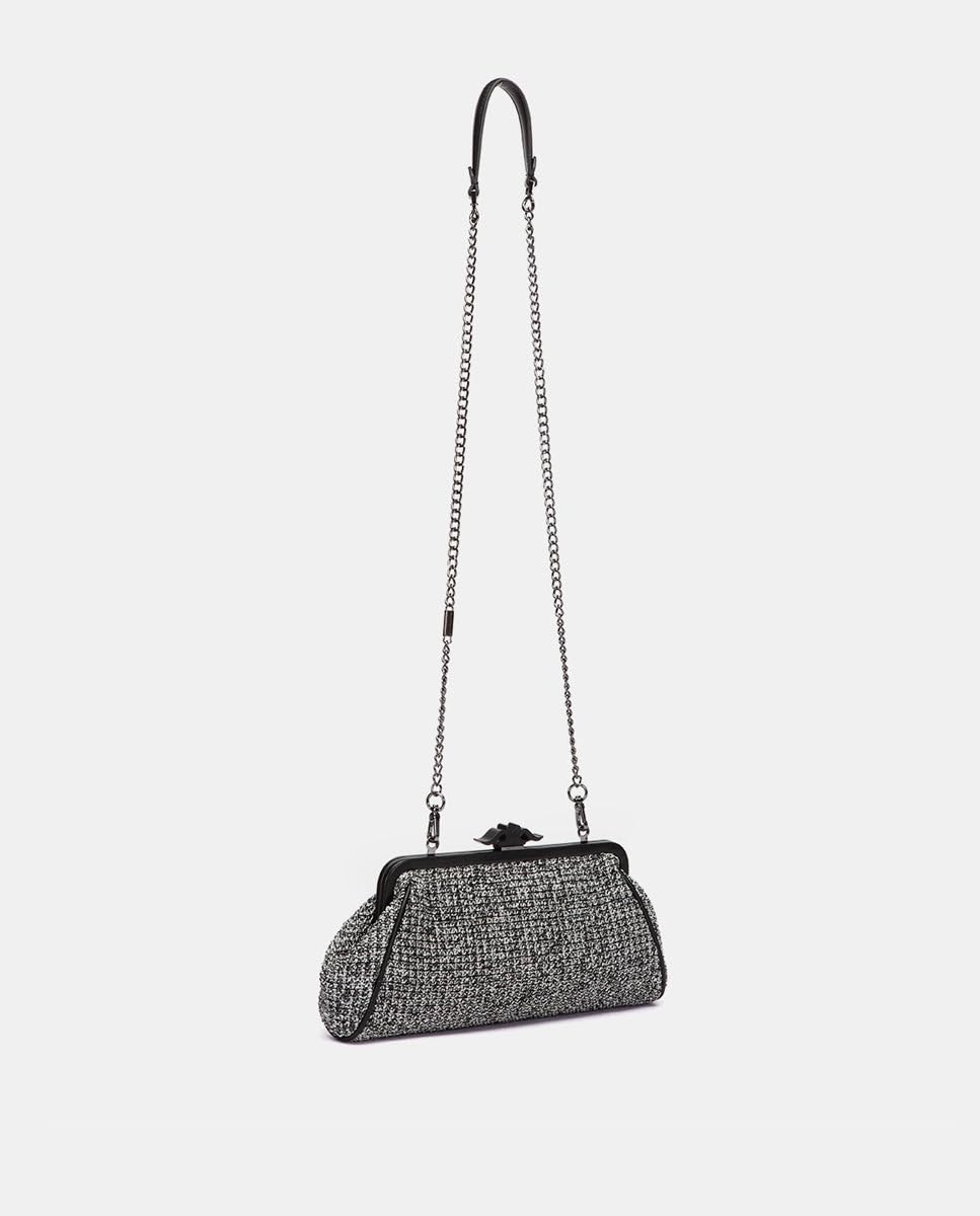 Abbacino Clutch de fiesta jaspeado negro Negros