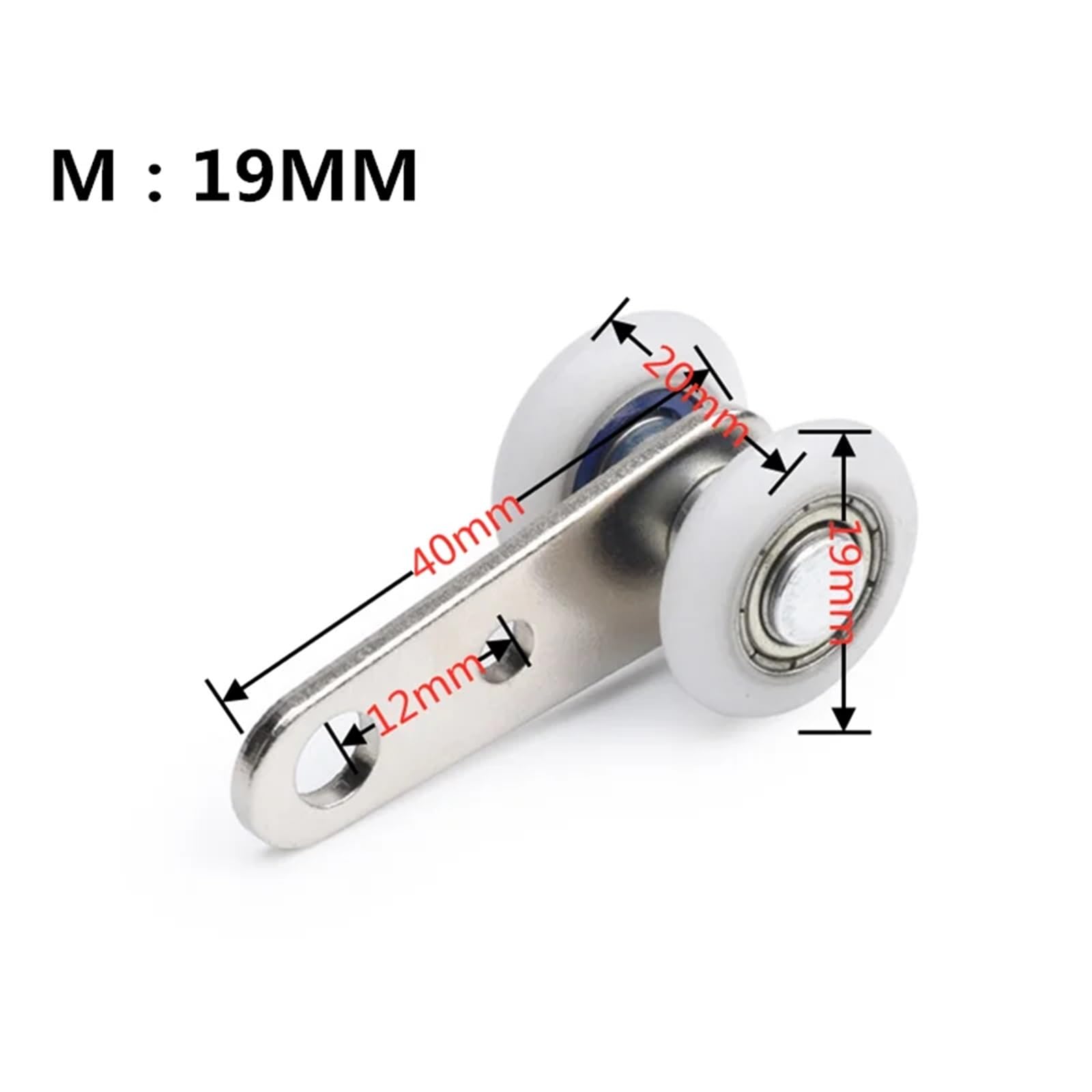 Kółko do szyny zasłonowej, Rolka do prowadnicy kurtyny 10 szt. 40x19mm metalowy blok łożyskowy z dwoma plastikowymi kółkami szafy(Side Wheel)