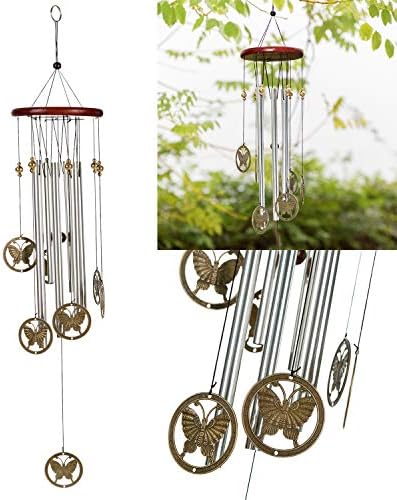 Unixing 28.7" Wind Chimes Outdoor Creative Design Butterfly Garden Wind Chimes, Metal Wind Chimes for Home Garden Decoration