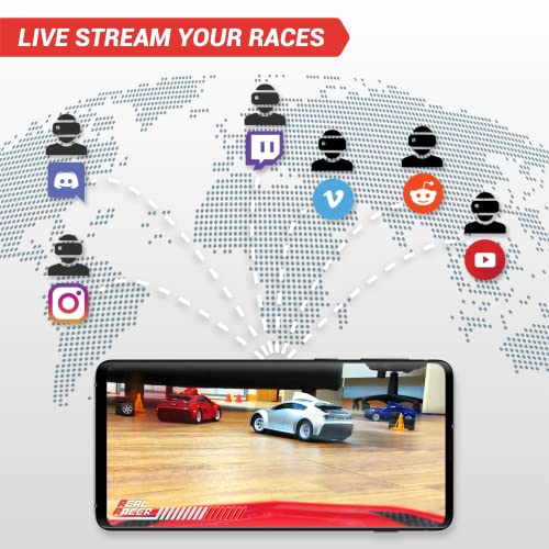 Kobotix Real Racer - Remote Control Car With Camera – Hd First Person View Video Feed – Fpv Rc Car, On-Board Gyroscope, Included Controller And Headset, 1/28 Scale, App Controlled, Fast Rc Car (Red) #TOP6