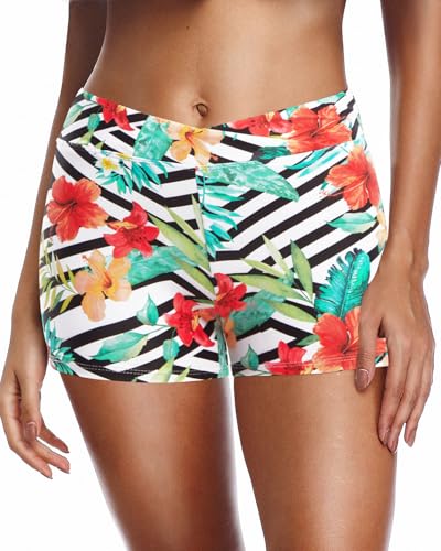 Image of Yonique Womens Swim Shorts Bathing Suits Bottoms Swimsuit Bottoms(Available in Plus)