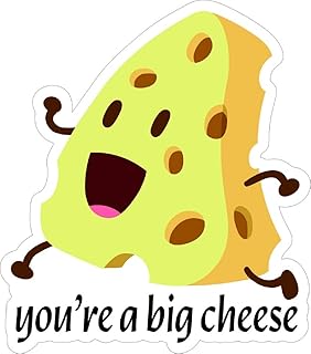 MAKTEM You are a Big Cheese Car Decal Sticker, Funny Cheese Icon Quote Sticker, Food Sticker, Snack Graffiti Humorous Decals for car, 6 x 6 inch