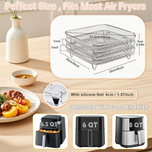 Support friteuse air 20,3 cm triple niveau pour cuisson croustillante - 3