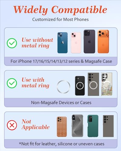 Image of Magnetic Phone Grip, Cute Finger Grip Phone Stand, Black Cat