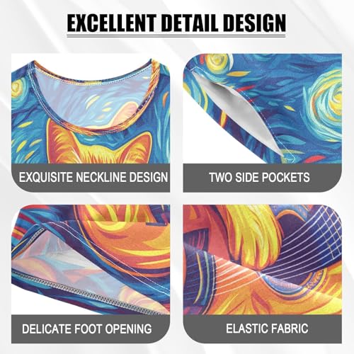 ALAZA Funny Horse Galaxy Nebula Star Animal Pajamas Set Short Sleeve Cotton Sleepwear Summer Pjs 2 Piece 5-14Y4