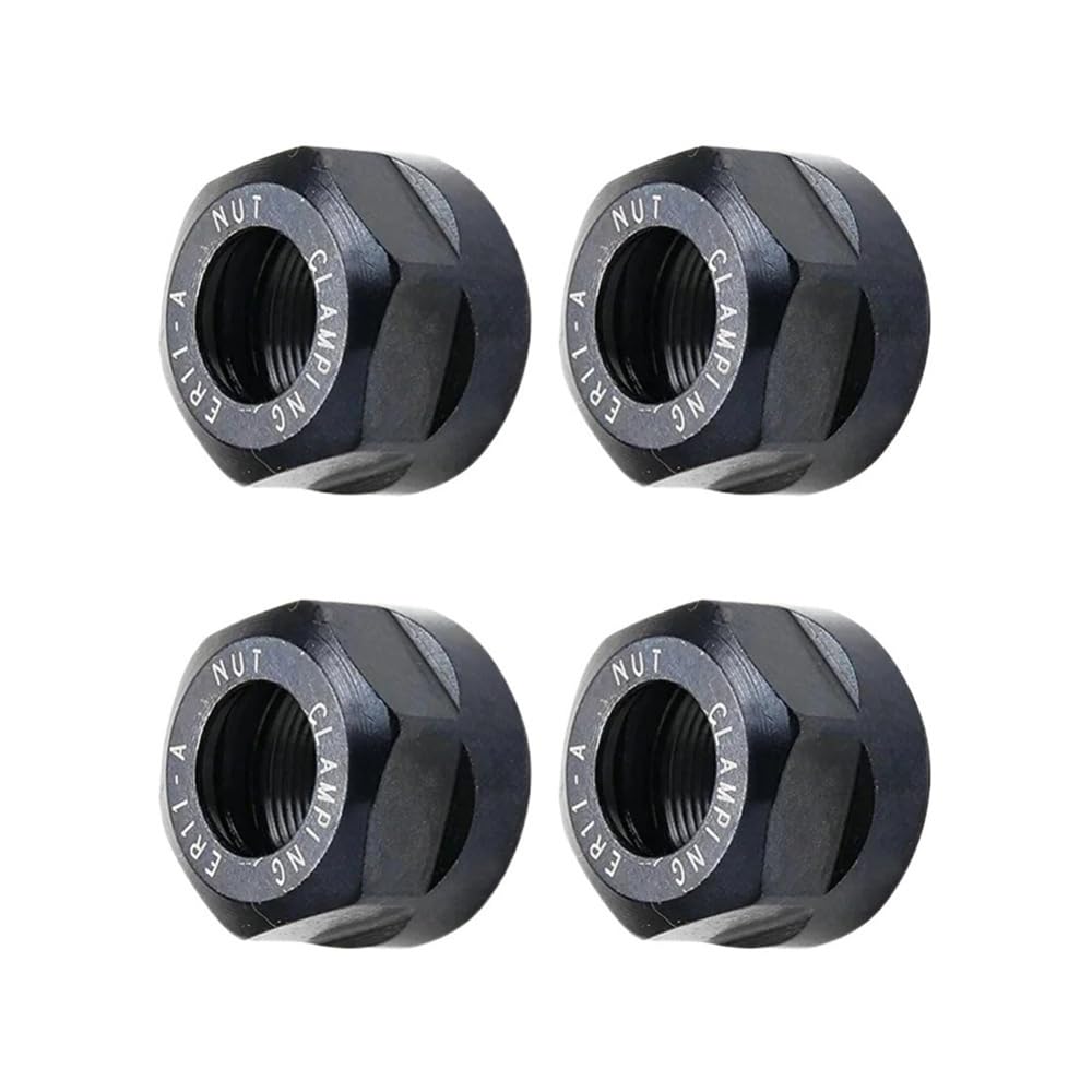 4pcs ER11 A Type Chuck Collet Nut, M14*0.75mm High Precision Metal Clamping Nuts for Router Bit Holder