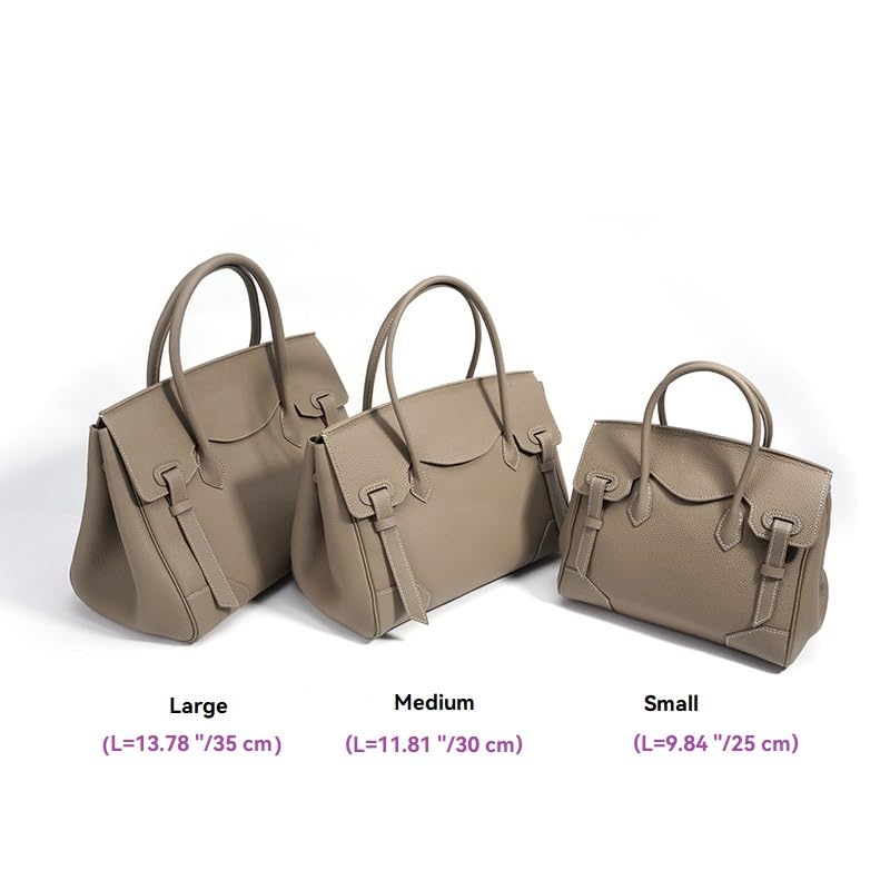 JIUFENG Women's Top Handle Satchel With Detachable Strap,Lychee Pattern Genuine Leather Fashion Crossbody Slingbag4