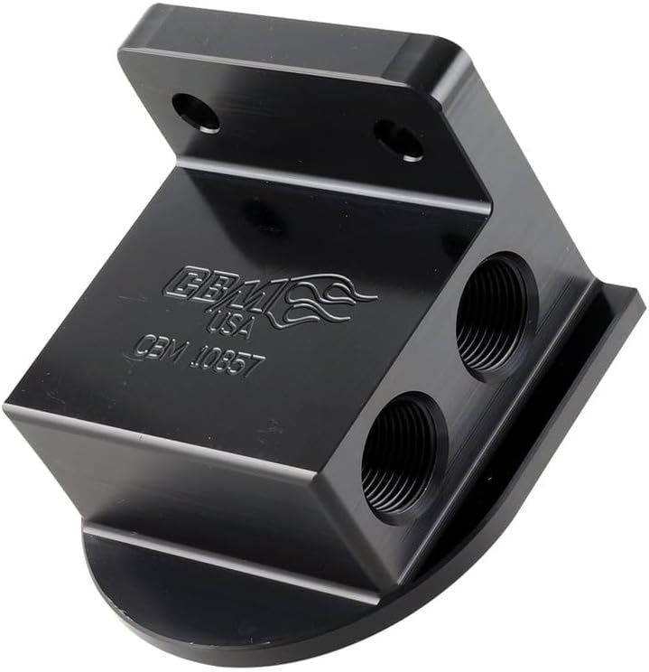 BILLET REMOTE OIL FILTER ADAPTER FOR GM LS STYLE ENGINES | CHASSIS MOUNT | METRIC FILTER | BLACK