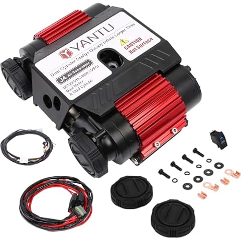 YANTU Dual Cylinder 12V onboard/offroad Tire Inflator Portable Air Compressor,High Performance Heavy Duty Auto Car Air Pump For Truck Tires,Tire Pump for Bicycle,Air Lockers,Tools& Pneumatic Devices Cover
