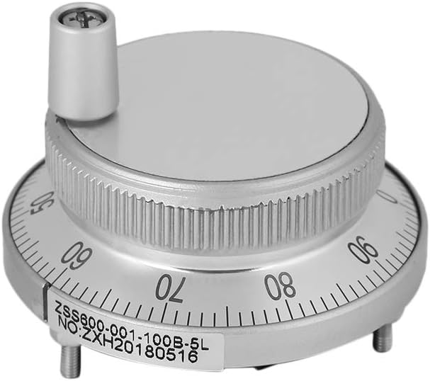 6 Terminal CNC Pulse Encoder, 5V 60MM Hand Wheel Pulse Encoder Mill Router Manual Control Replacement Parts of Industry Machines Mill Drillpress Crank Lathe Table(White)