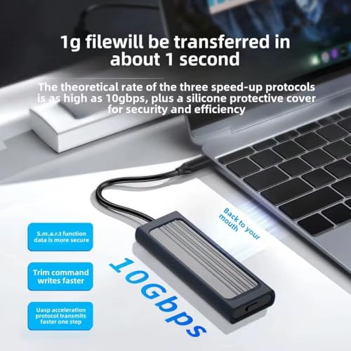 Carcasa externa M.2 NVMe SSD aluminio USB 3.2 sin herramientas miniatura 3