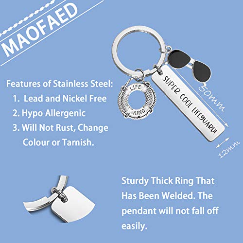 MAOFAED Lifeguard Gift Life Preserver Keychain Life Ring Keychain Guard Teacher Gift2