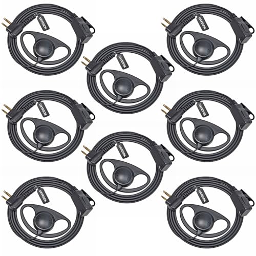 Auriculares de radio con micrófono PTT UAYESOK con sujeción D-Shell para walkie talkie Motorola