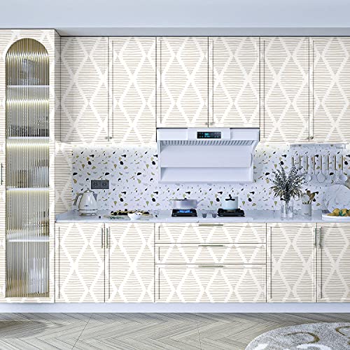 Yancorp Modern Contact Paper 17.3"X120" Stripe Peel And Stick Wallpaper Geometric Wallpaper Self Adhesive Wallpaper Removable Decorative Wallpaper For Bedroom Drawers Cabinets… #TOP3