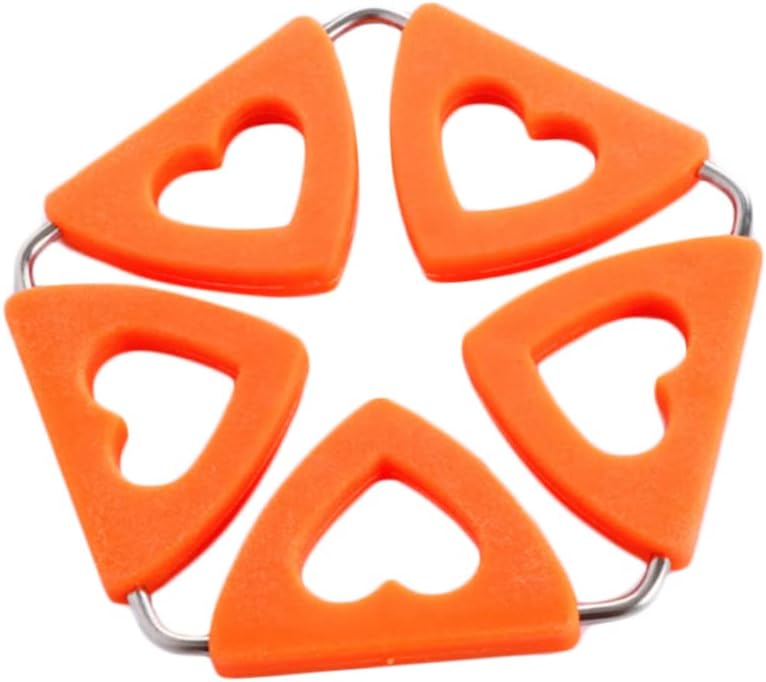 2Pcs Heart Shaped Silicone Insulation Pads Non Slip Flexible Coasters for Hot Dishes Multi Purpose Creative Kitchen Table Mats Orange