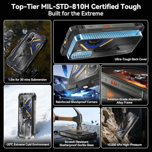 Image of Blackview Rock 3 Thermal Imaging Rugged Smartphone, FLIR Camera,4G Android 16 Unlocked Rugged Phone, 10000mAh, 108MP, 32GB+256GB, IP68 /IP69K, 6.78 inch FHD 120Hz for HVAC /Electrical