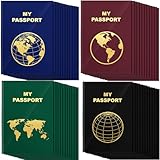  Lincia Lot de 48 faux carnets de passeport vierges - Carnet de passeport - Carnet de coloriage en vrac pour voyage, avion, activité, salle de classe, projets scolaires (style carte)