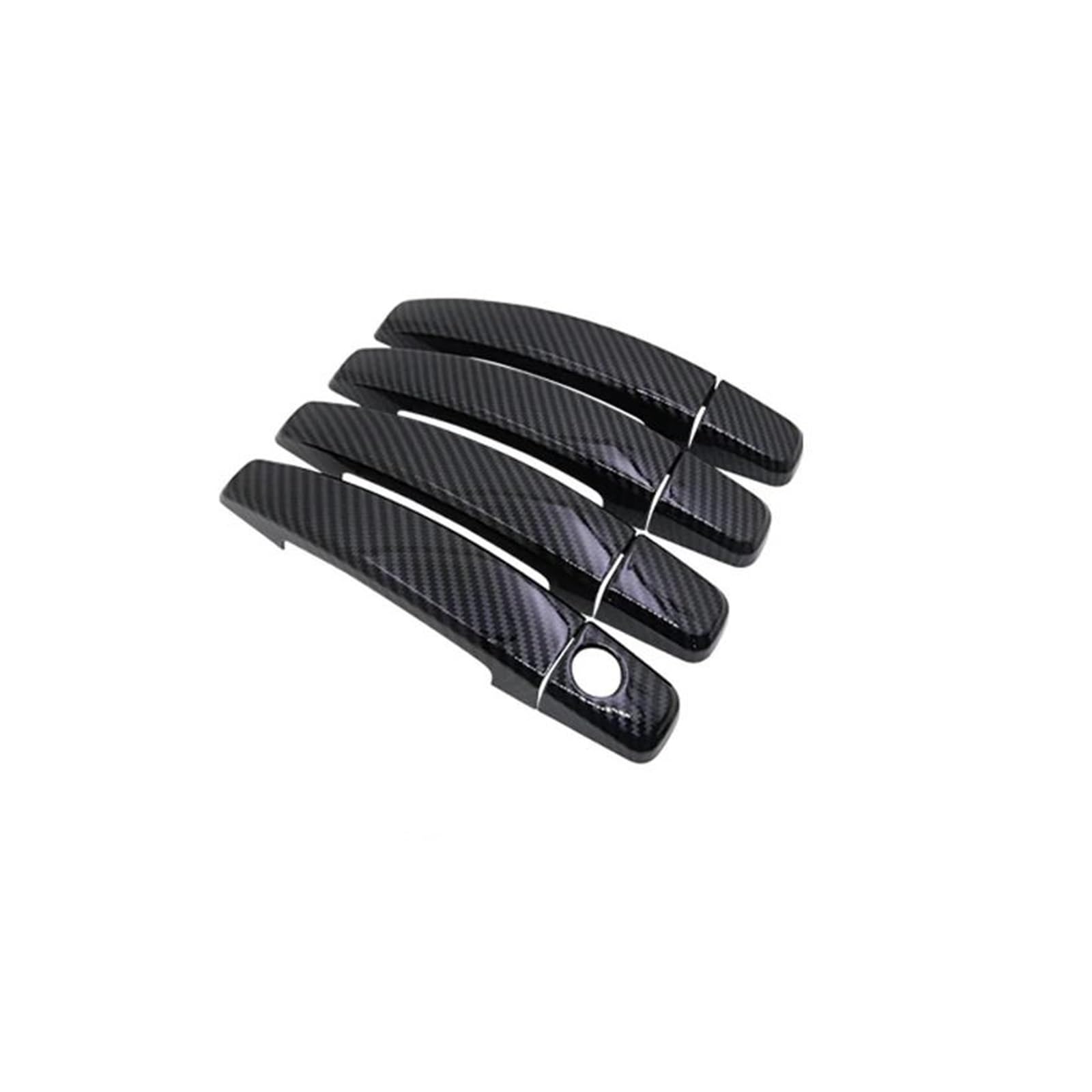 Lzbzhb Carbon Fiber 4Pcs Car Exterior Outsidedoor Handle For Opel For Corsa D For Vauxhall For S07 2007~2014 Chrome Car Door Handle Cover Trim Set Chromium Exterior Parts(Carbon Fiber 4Pcs)