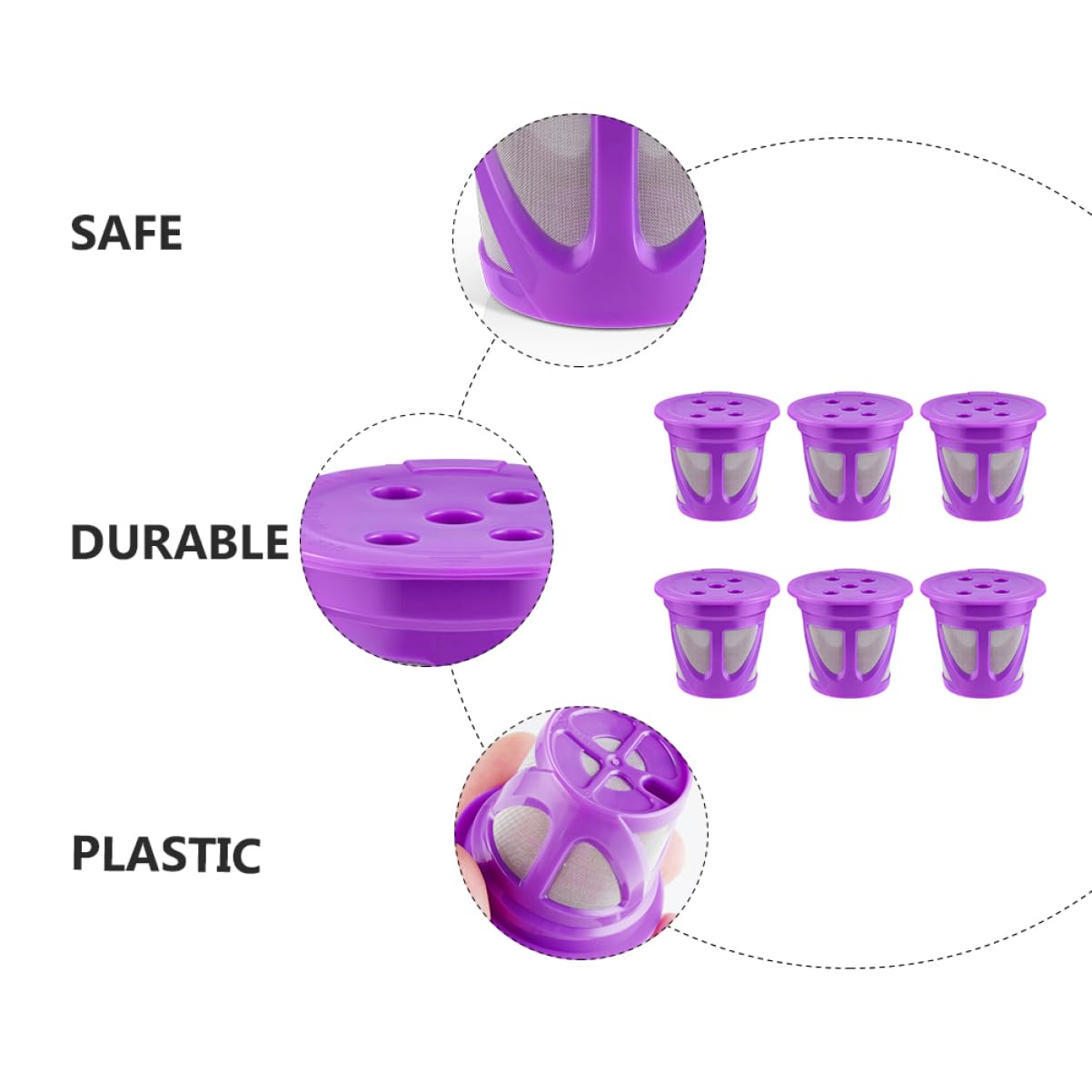 Uonlytech 12piezas De Café Rellenables Reutilizables De Inoxidable y Plástico Filtros De Café Compatibles Capacidad De Ahorra Dinero