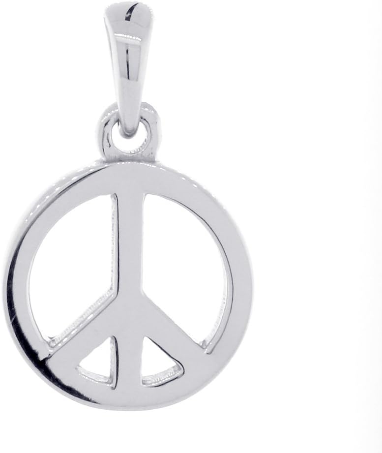 Small Solid Peace Sign Charm in Sterling Silver