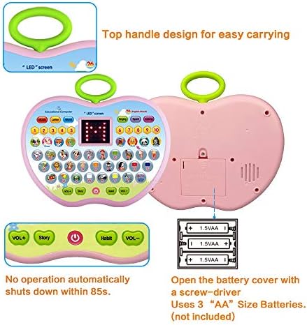 Eala Birthday Gift for Girls Kids, Education Computer Toys Age 1 2 3 Boys Toddlers Tablet Toys Gift Age 2 3 4 Childrens Girls Learning Toy for 2-4 Year Old Girls