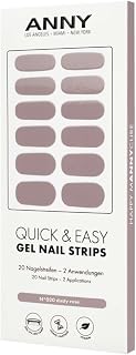 ANNY Gel Nail Strips – UV Nail Strips – Lámina de uñas para pegar con lámpara UV, duradera y sin astillas, fácil aplicación, color rosa oscuro – n.º 20