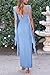 PRETTYGARDEN Women's 2025 Summer Wedding Guest Dress Sleeveless Ruffle Formal Cocktail Party Maxi Bodycon Dresses (Light Blue,Large)